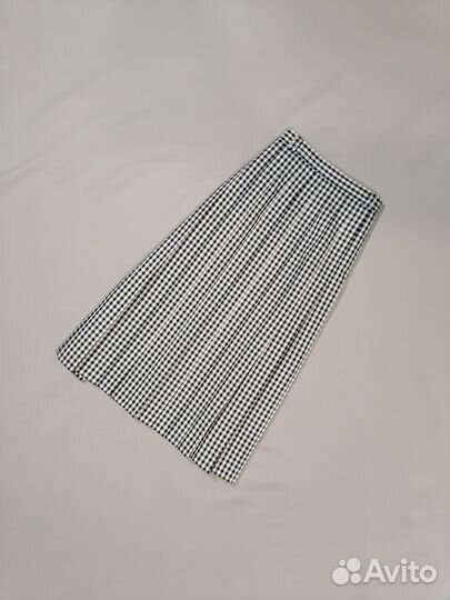 Винтаж Юбка Англия в складку клетку длинная