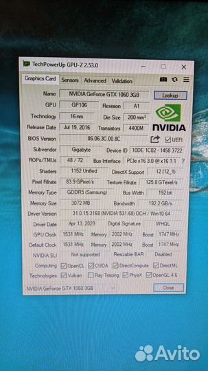 GTX 1060-3gb Gigabyte