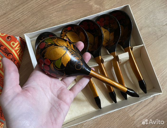 Сувенирный набор деревянных ложек СССР- 80 года