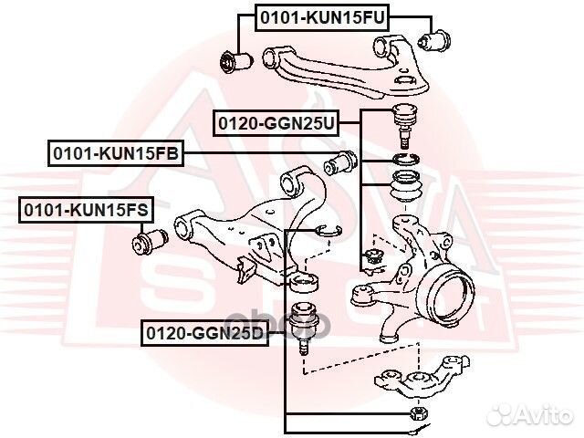 Опора шаровая 0120-GGN25D asva