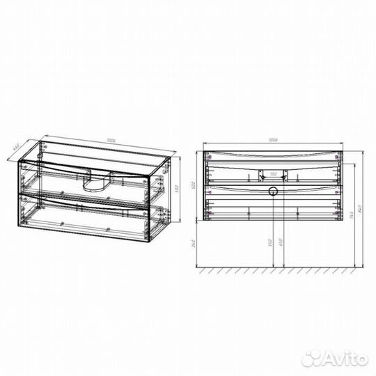 Мебель для ванной Vincea Mia MC100 дуб винтаж Black