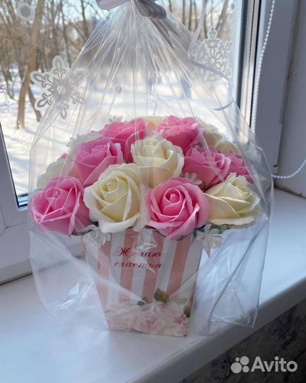 Букет из мыльных роз 8 марта