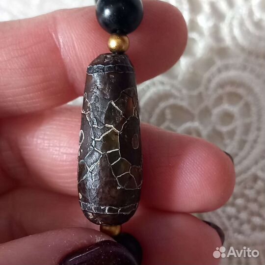 Браслет с очень старой бусиной Дзи 3 глаза