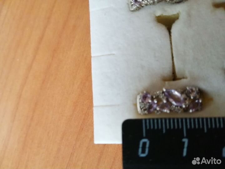 Серебряные серьги с аметистом