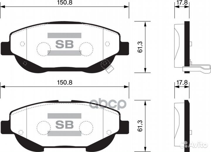 SP1579 колодки дисковые передние Toyota Avensi