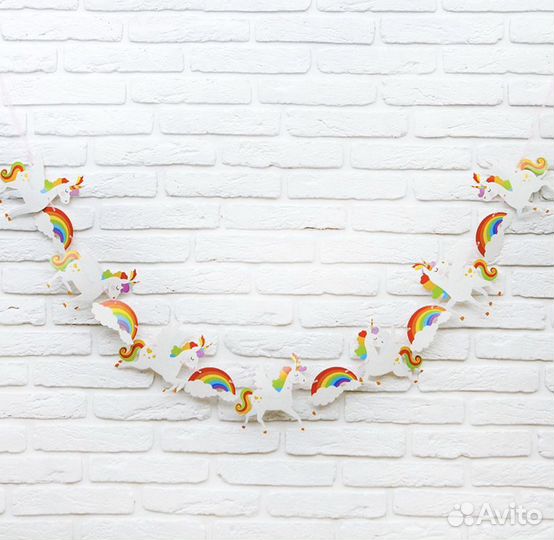 Гирлянда-растяжка 2м Единорог