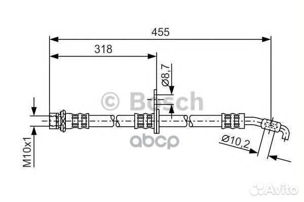 Шланг тормозной перед прав 1987476255 Bosch