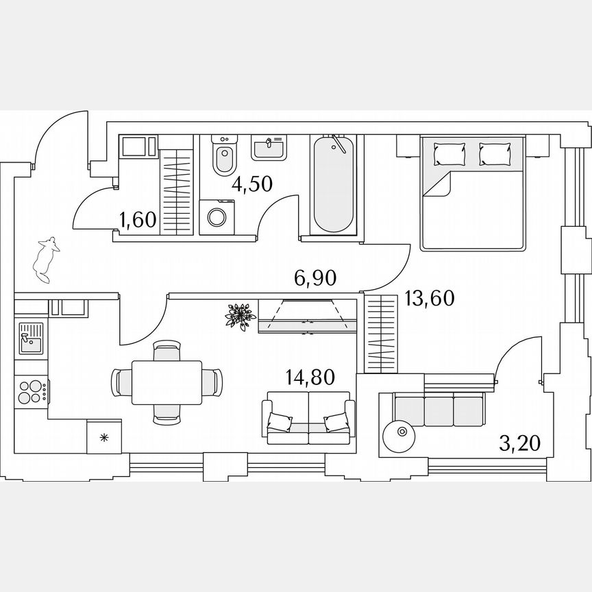 1-к. квартира, 92,1 м², 13/13 эт.
