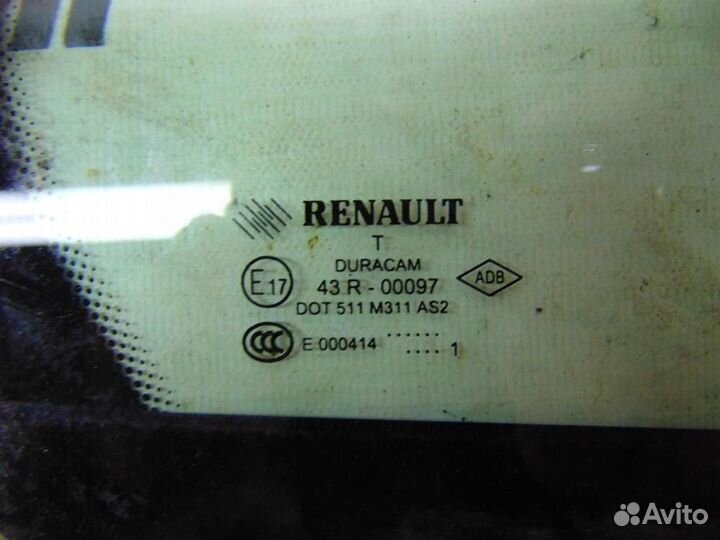 Стекло двери задней правой для Renault Fluence 20