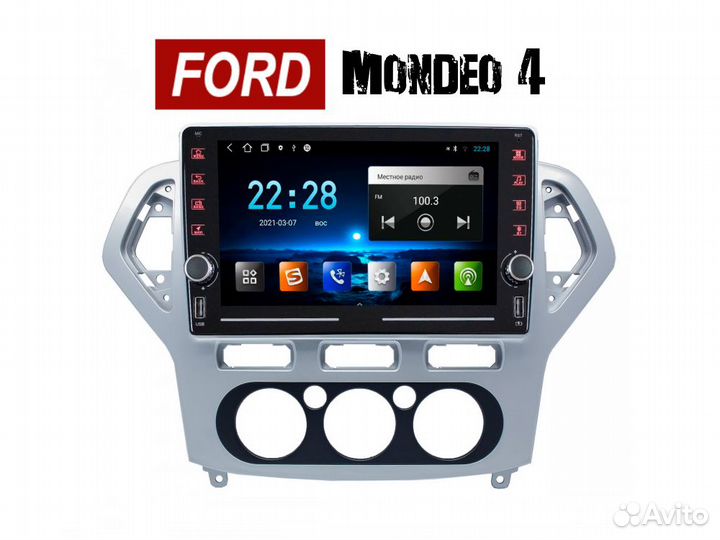 Магнитола Ford Mondeo 4 дорест LTE CarPlay 3/32гб