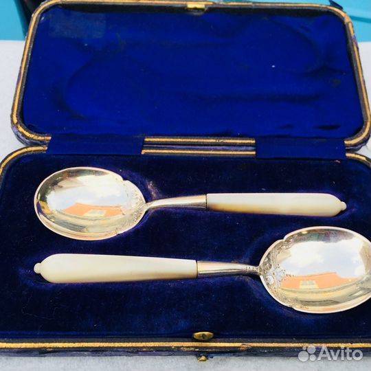 Антик 1906 год Серебро Англия перламутр Ложки