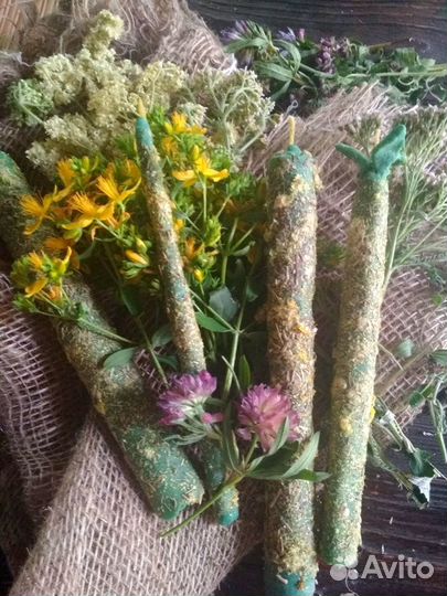 Программные свечи из натурального воска с травами