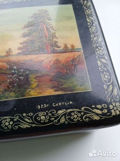 Шкатулка деревянная СССР роспись