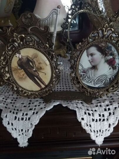 Антикварная бронзовая рамка для фото