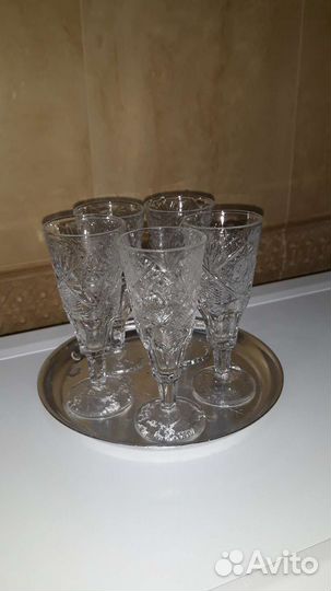 Новые Хрустальные рюмки на ножке СССР