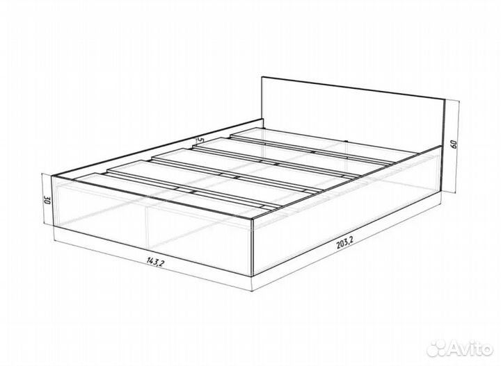 Кровать с матрасом 140*200 и 2 тумбы прикроватные