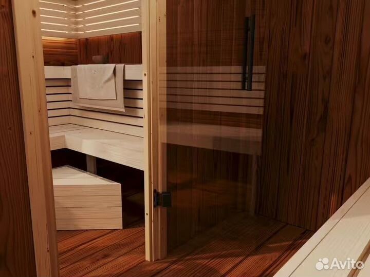 Стильная баня с панарамным окном