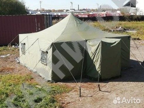 Каркасная палатка армейская брезентовая