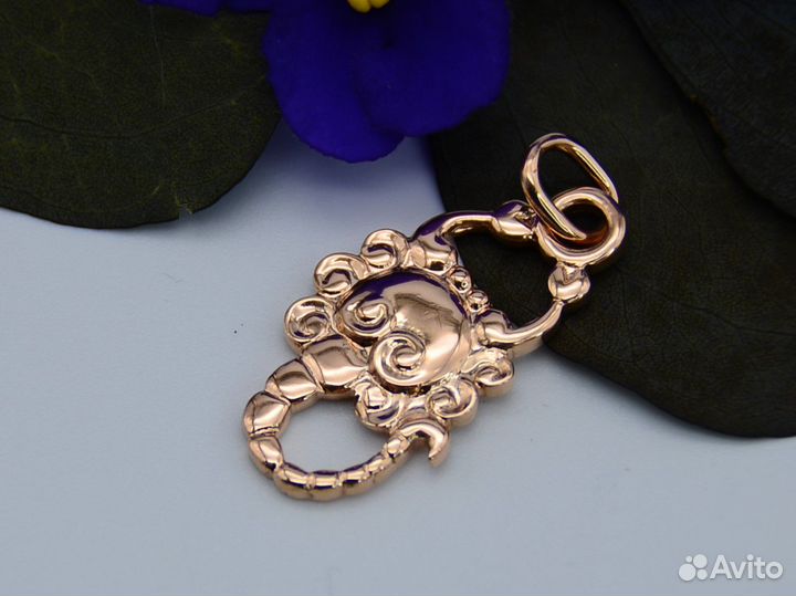 Золотой кулон СССР скорпион 3,59 гр