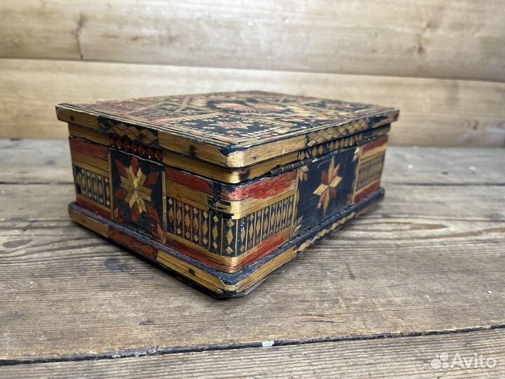 Шкатулка Соломенный рисунок Агитация