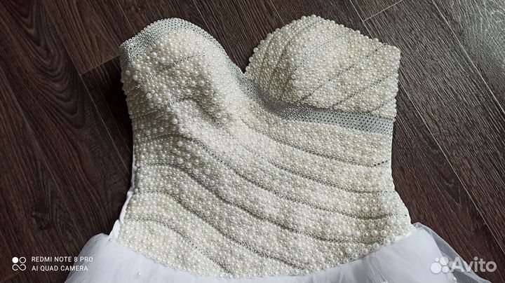 Свадебное платье 44 46 бу