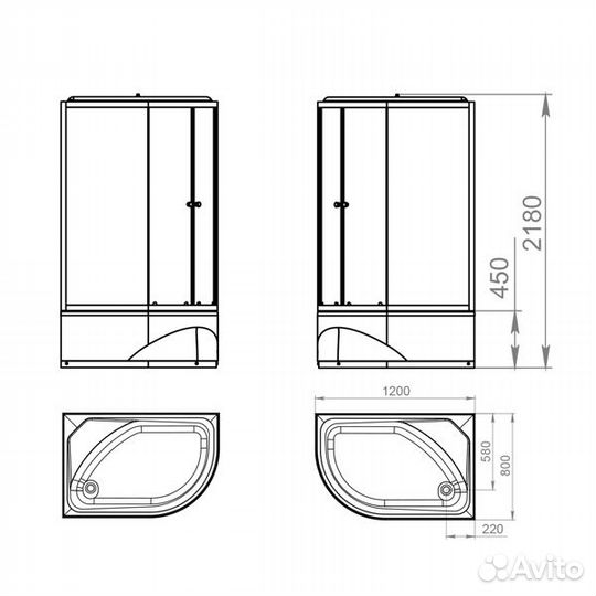 Душевая кабина Domani-Spa Delight 128 Slim L high