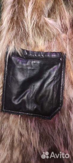 Пальто зимнее мужское кожаное с мехом натур