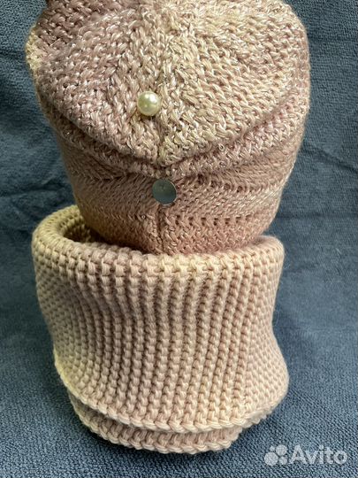 Комплект шапка и снуд женский