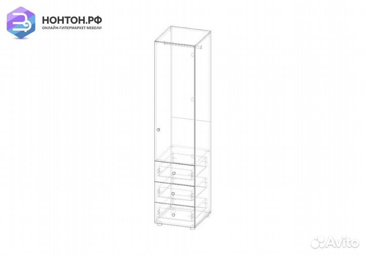 Пенал комбинированный Мийа-3А ясень шимо светлый