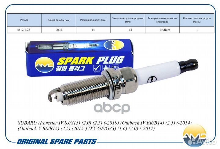 Свеча зажигания (Иридий) subaru (Forester IV SJ