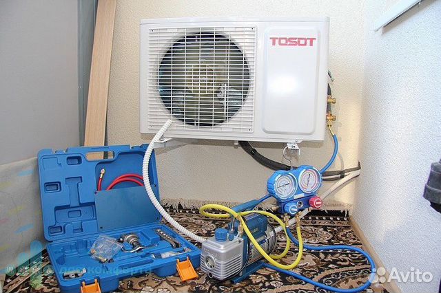 Установка кондиционеров, демонтаж, заправка,трасса