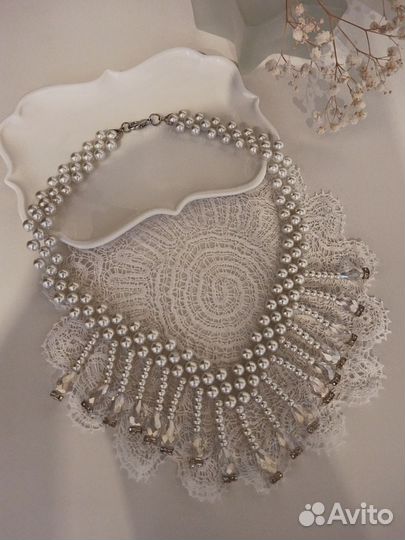 Колье искусственный жемчуг стекло