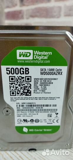 Жесткий диск Western Digital Green 500gb