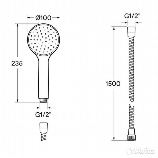 Смеситель Santek Рокс длинный излив, с ручным душе
