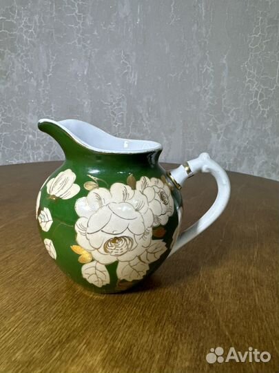 Редкий молочник Дулево 1957 год зеленое крытье