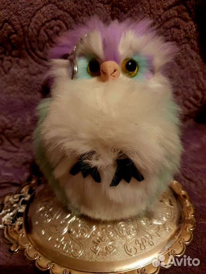 Меховой брелок сова