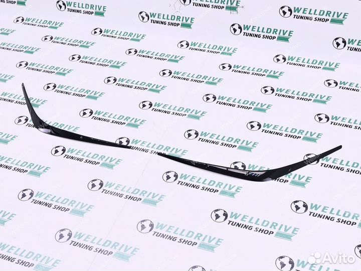 Реснички на фары BMW 5 G60 черные