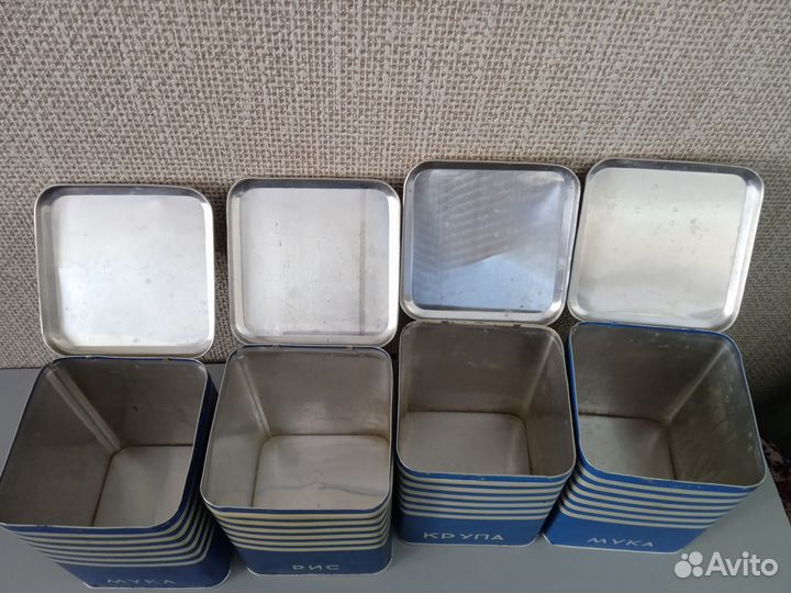 Банки для сыпучих продуктов жестяные СССР