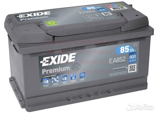 85Ah EA852 Аккумулятор Exide Premium