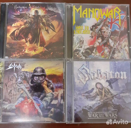 CD метал-групп Judas Priest, Manowar, Sodom, Sabat