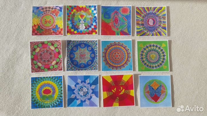 Наклейки, стикеры, 6,5х6,5см, 12 штук