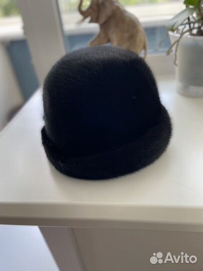 Шапка норковая черная