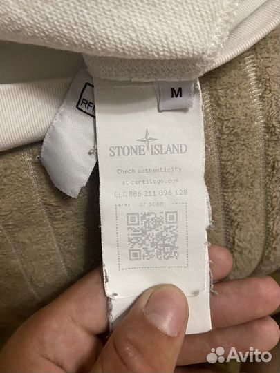 Stone island свитшот белый оригинал