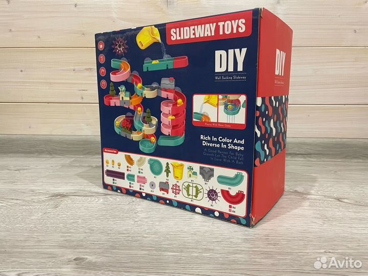 Водяная горка конструктор для ванной 72 деталей