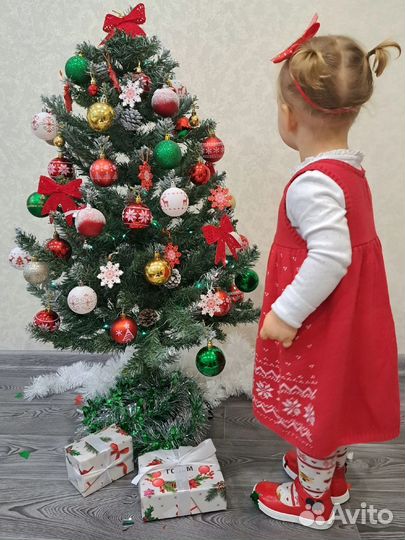 Новогодний вязаный сарафан для девочки 92 98