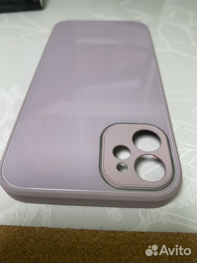 Чехол на iPhone 11 стеклянный+софтач