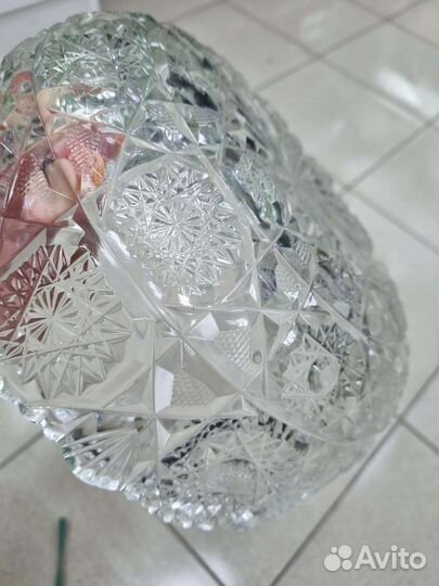 Огромная ваза, салатник. Хрусталь СССР