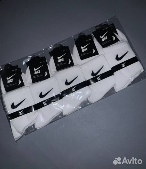 Белые носки nike длинные swoosh