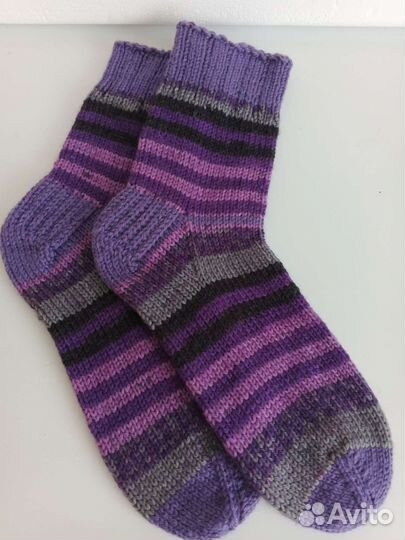 Носки шерстяные, ручная работа