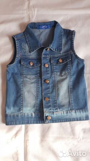 Джинсовая жилетка для девочки